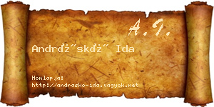 Andráskó Ida névjegykártya