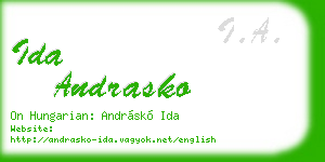 ida andrasko business card